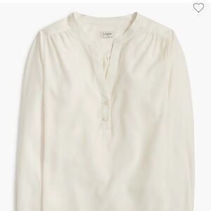 J Crew- Popover placket blouse, cream